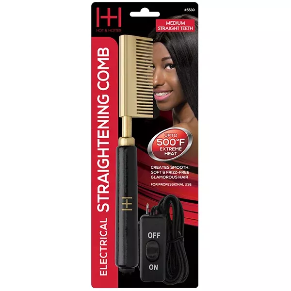 Hot & Hotter #5530 Electrical Straightening Comb Medium Straight Teeth