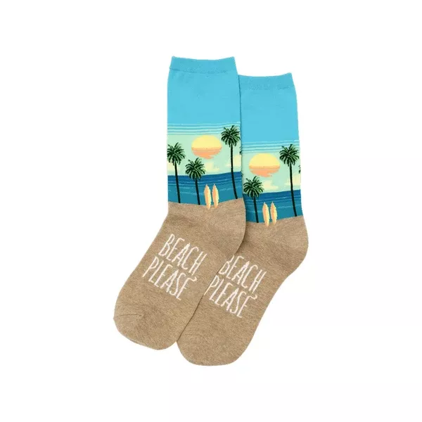 HOTSOX WOMEN’S BEACH PLEASE CREW SOCKS