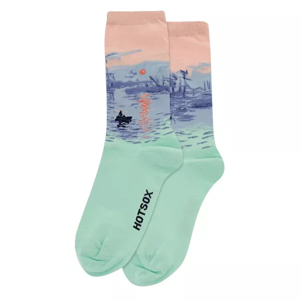 HOTSOX WOMEN'S MONET'S IMPRESSION, SUNRISE CREW SOCKS