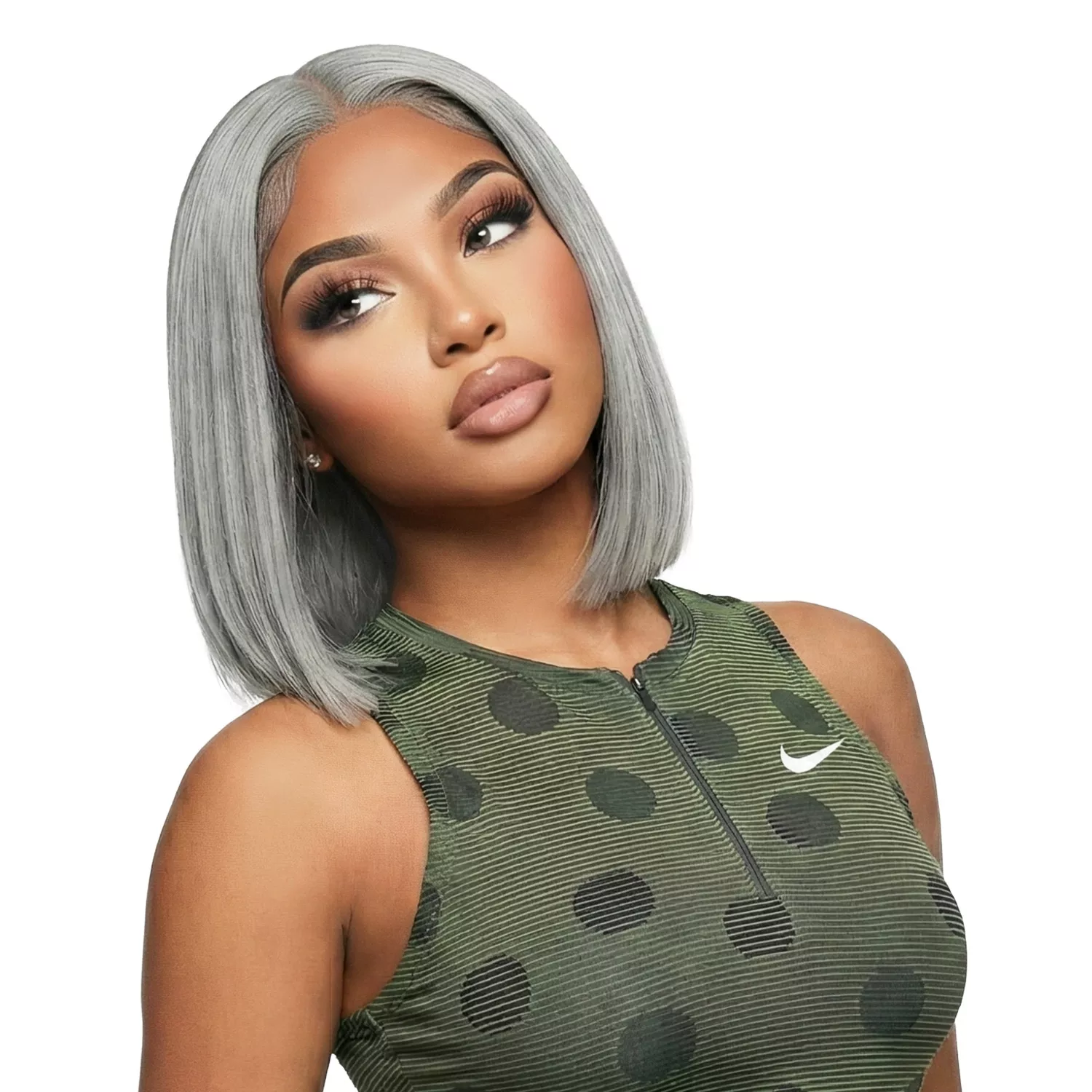 Human Hair Lace Front Wig Straight Long Bob