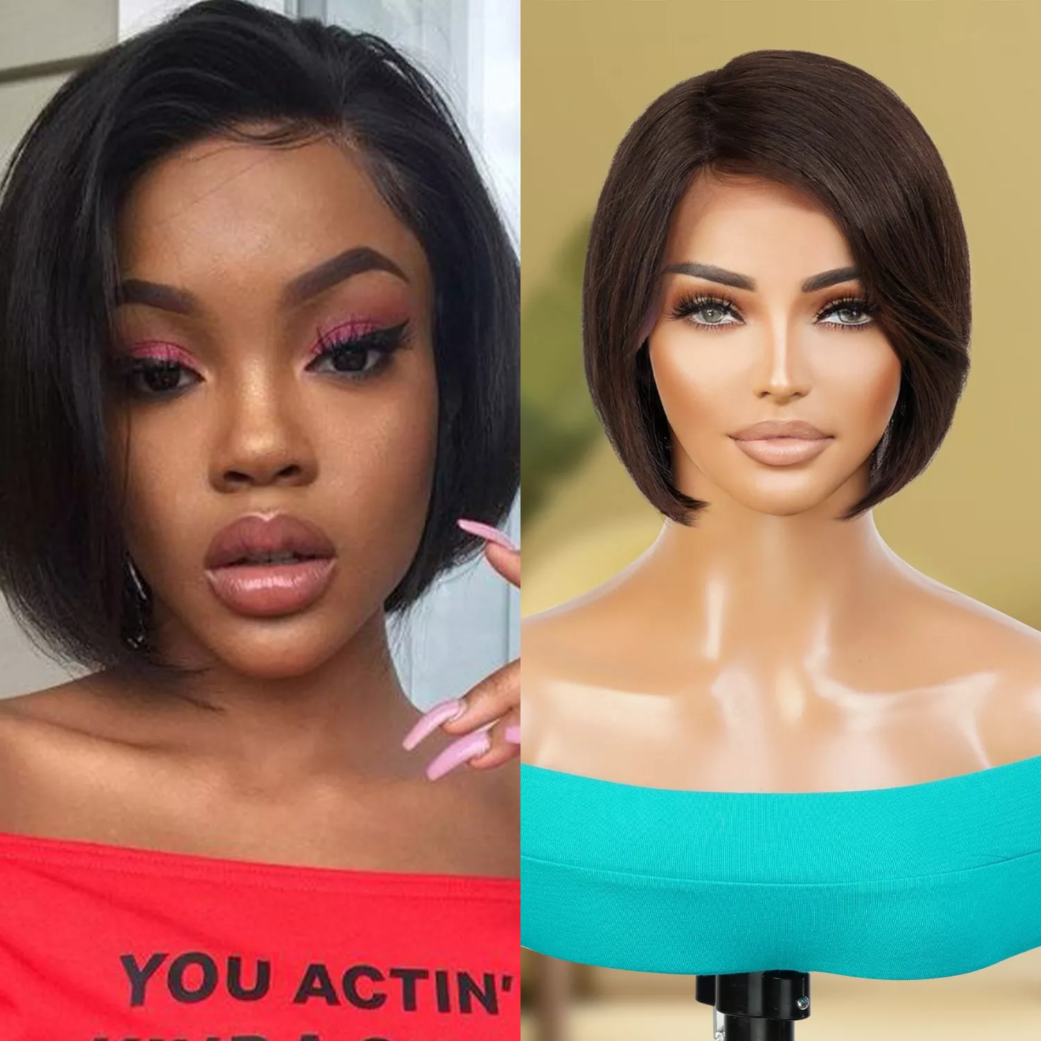 Human Hair Lace Front Wig WH LACE ALL F Aku