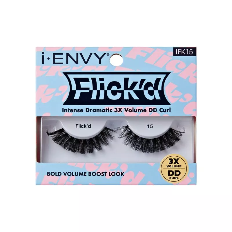 I-ENVY 3D FLICK'D STRIP LASHES - 3X VOLUME DD CURL [IFK15 - 20]