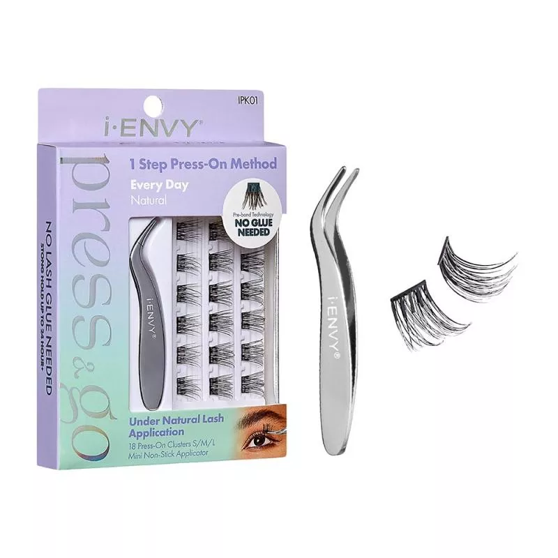 IENVY BY KISS PRESS & GO PRESS ON CLUSTER LASHES ALL-IN-ONE KIT