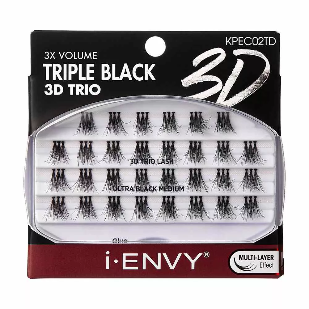 IENVY BY KISS TRIPLE BLACK TRIO LASHES - REGULAR TRIOS