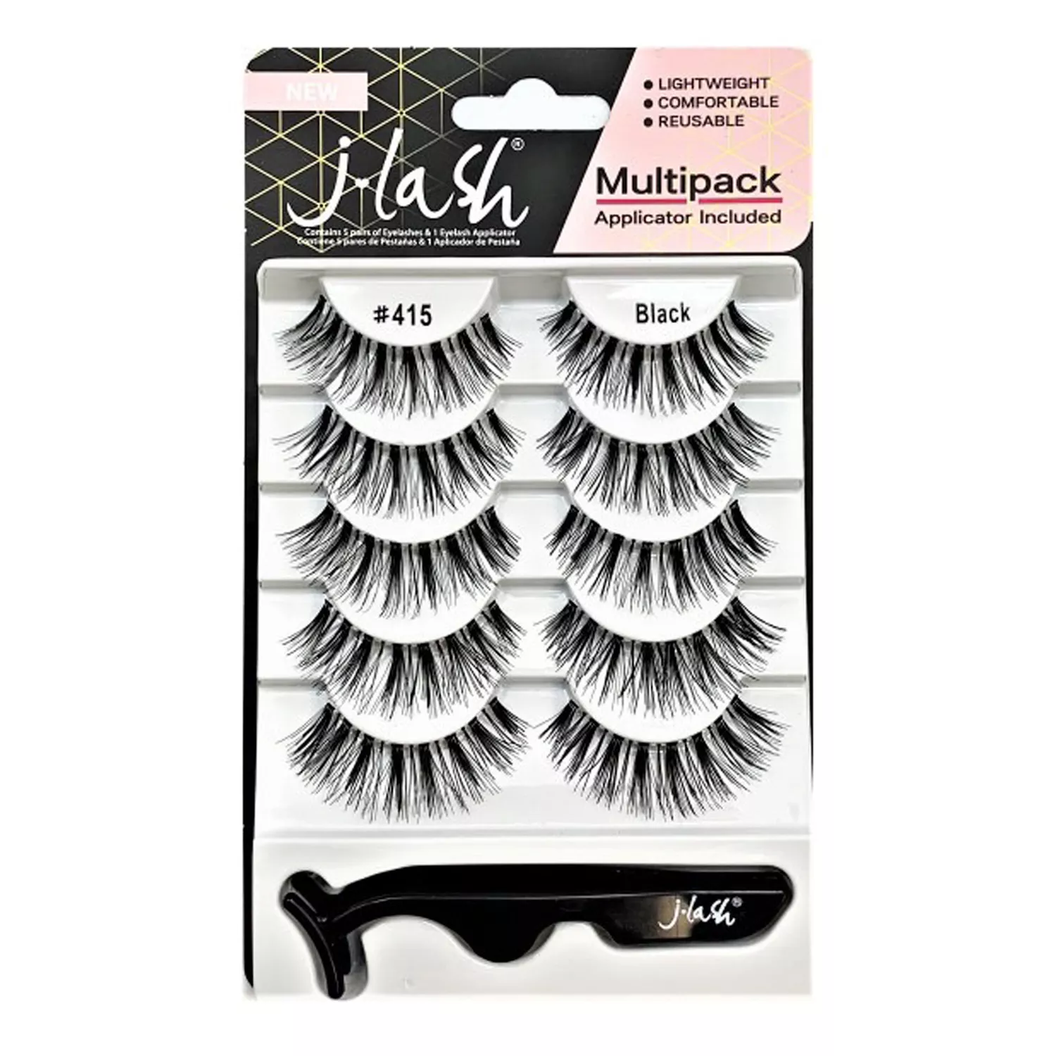J Lash Multipack Eyelashes 5 Pairs & Applicator