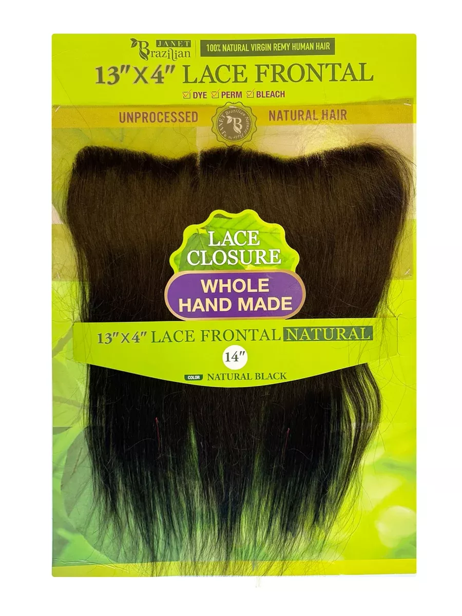 Janet Collection 100% Brazilian Unprocessed Virgin Human Hair Natural Temple – Straight – 13×4 FREE PART LACE CLOSURE