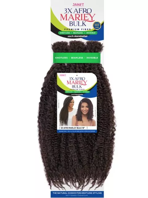 Janet Collection 3X AFRO MARLEY BULK 18″ Knotless Bulk Braid