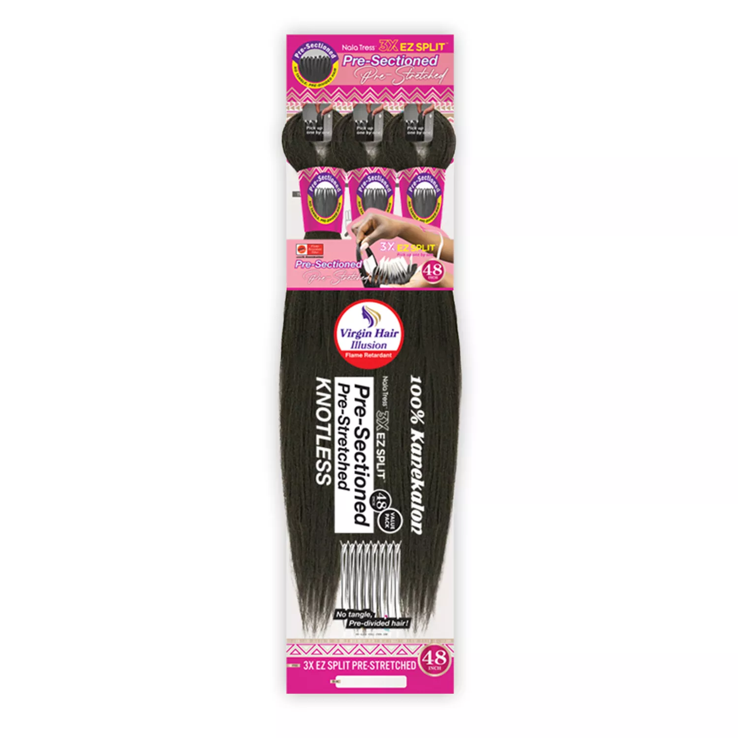 Janet Collection Braids Pre-Sectioned Nala Tress 3X EZ Split Pre-Stretched 48"