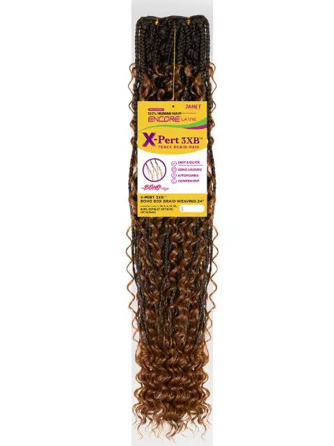 Janet Collection ENCORE LAVIE X-Pert 3XB Track Braid Hair-BOHO BOX BRAID WEAVING 24″
