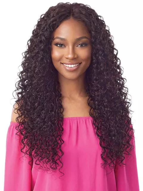 Janet Collection Human Hair Blend Encore Lavie Feather Crochet Knotless Braid Extension BODY WAVE 18″