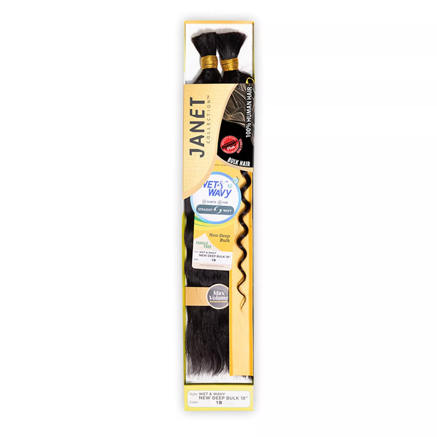 Janet Collection Human Hair Braids Wet n Wavy New Deep Bulk 18"