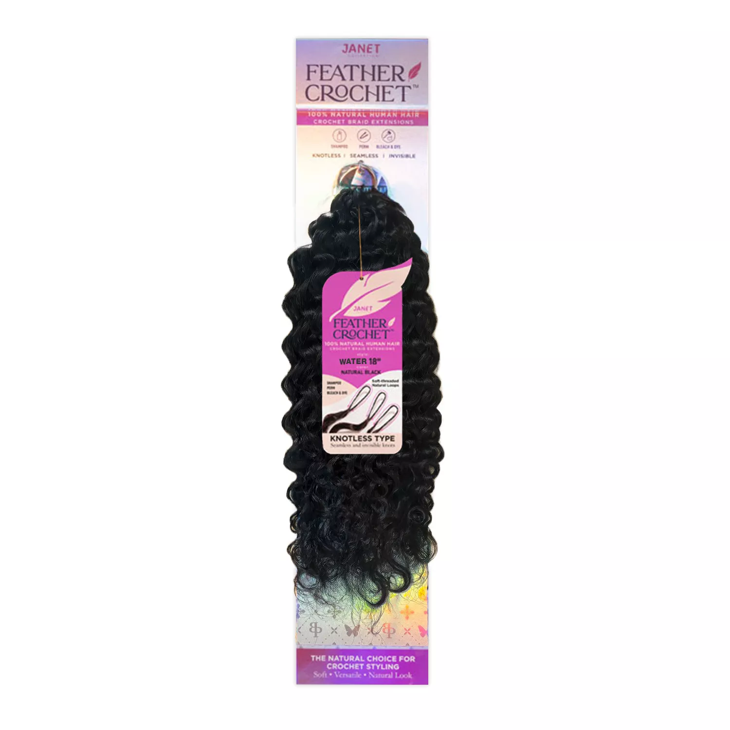 Janet Collection Human Hair Crochet Braids Feather Crochet Water 18"(60g)