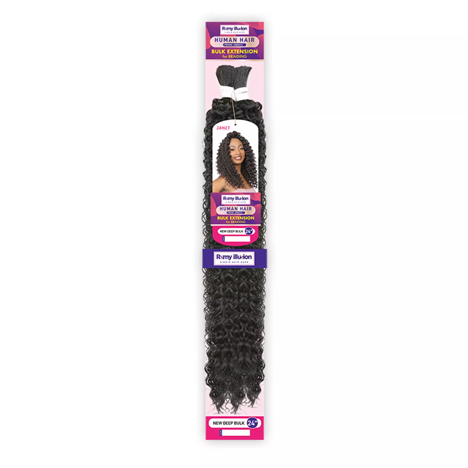 Janet Collection Human Hair Prime Unimix Braid Remy Illusion New Deep Bulk (18-24")
