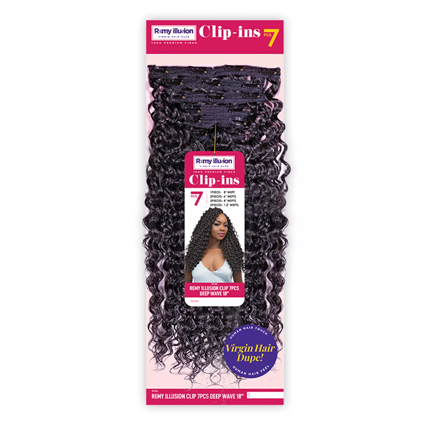 Janet Collection Remy Illusion Clip 7Pcs Deep Wave18"