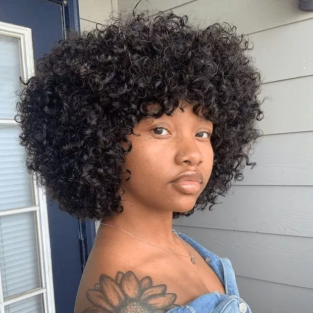 Jerry Curl with Bang Wig Cloud