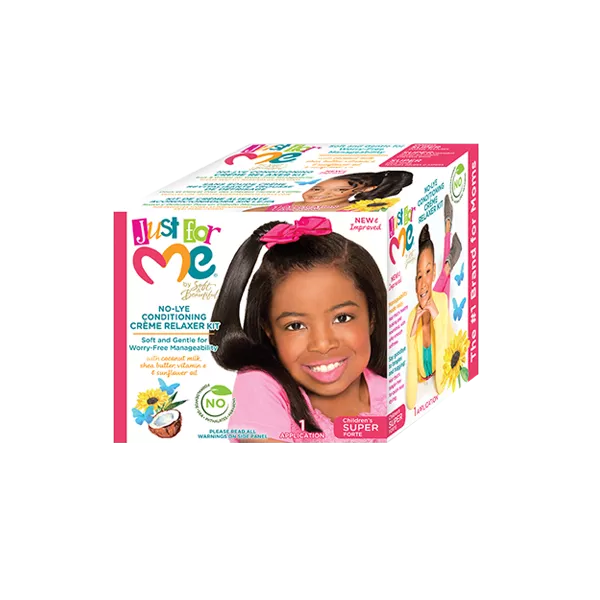 JUST FOR ME NO-LYE CONDITIONING CREAME RELAXER KIT SUPER