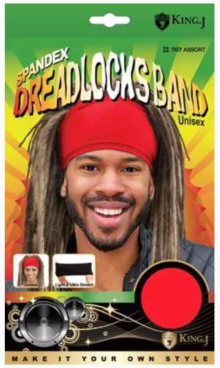 King J Spandex Dreadlocks Band- Assort #707