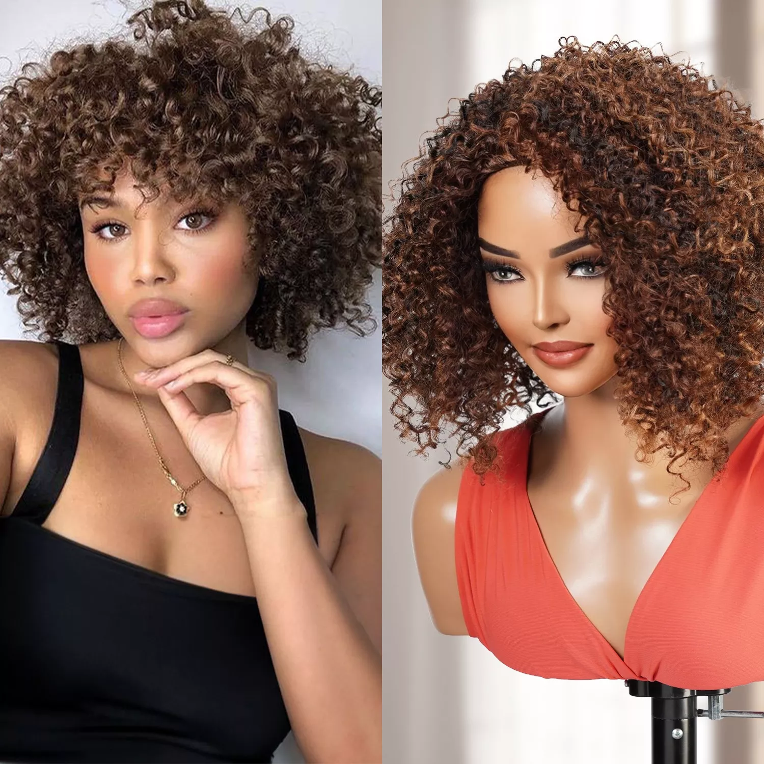 Kinky Natural Curl Short Half Wig Pazazz RV-Tegen