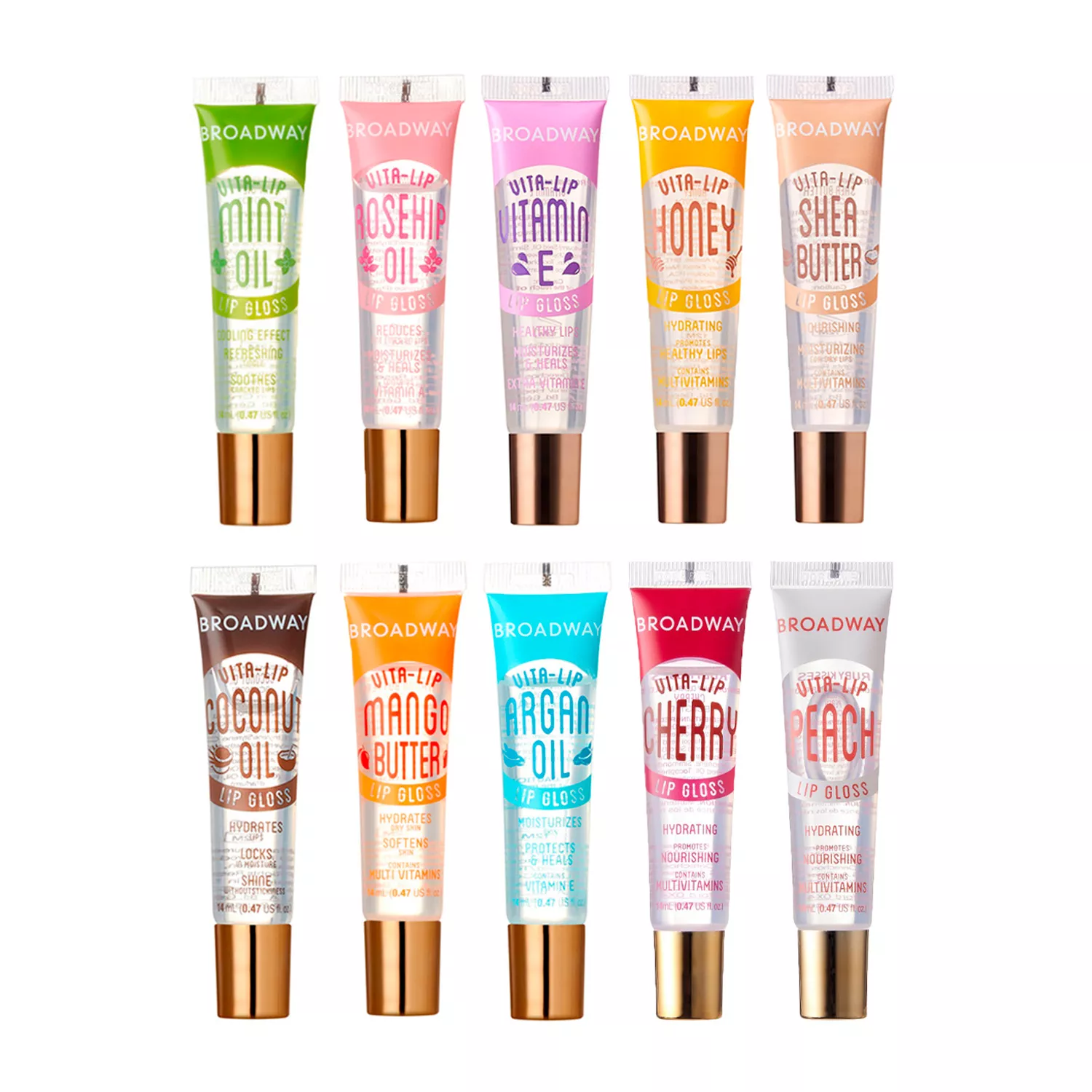 Kiss Broadway Clear Lip Gloss 12pcs Set