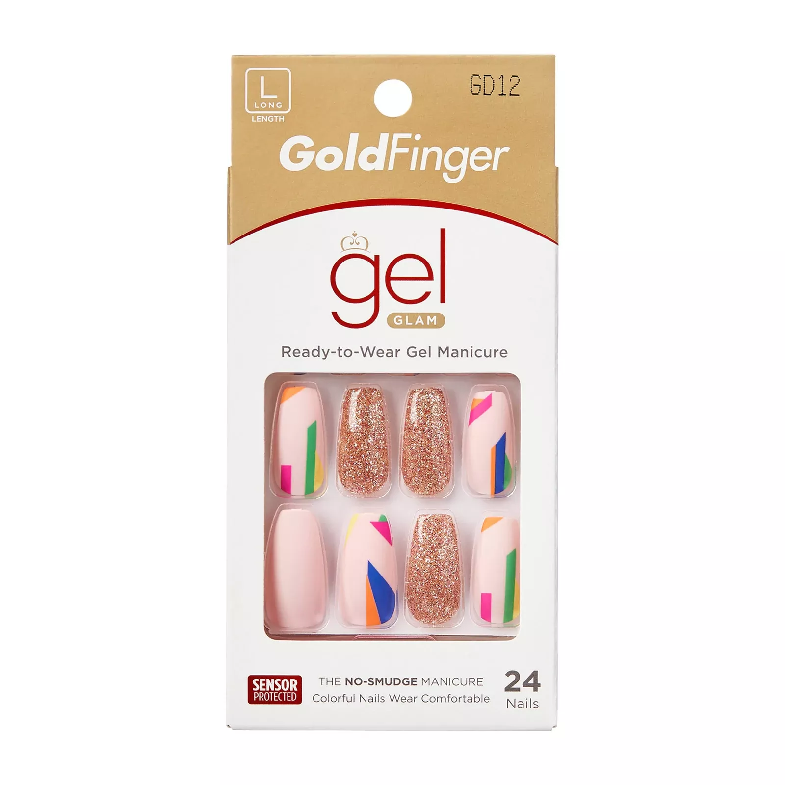 KISS GOLDFINGER GEL GLAM DESIGN NAILS - GF12
