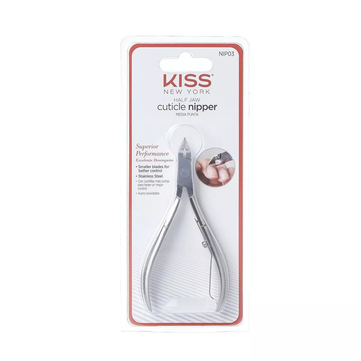 KISS NEW YORK CUTICLE NIPPER HALF JAW - NIP03