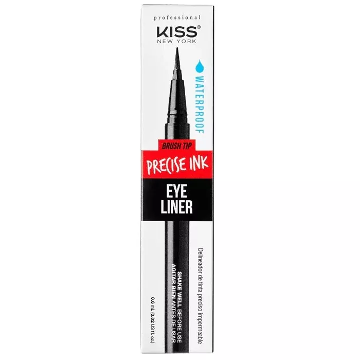 Kiss New York Professional Waterproof Eyeliner Brush Tip - PRECISE INK KE01