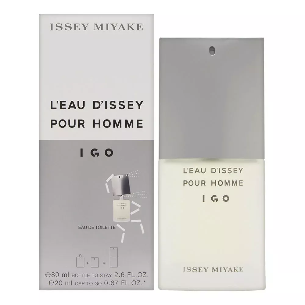 L'eau d'Issey Pour Homme I GO by Issey Miyake 2 Piece Set Includes: 2.6 oz Eau de Toilette Spray + 0.67 oz Eau de Toilette Spray
