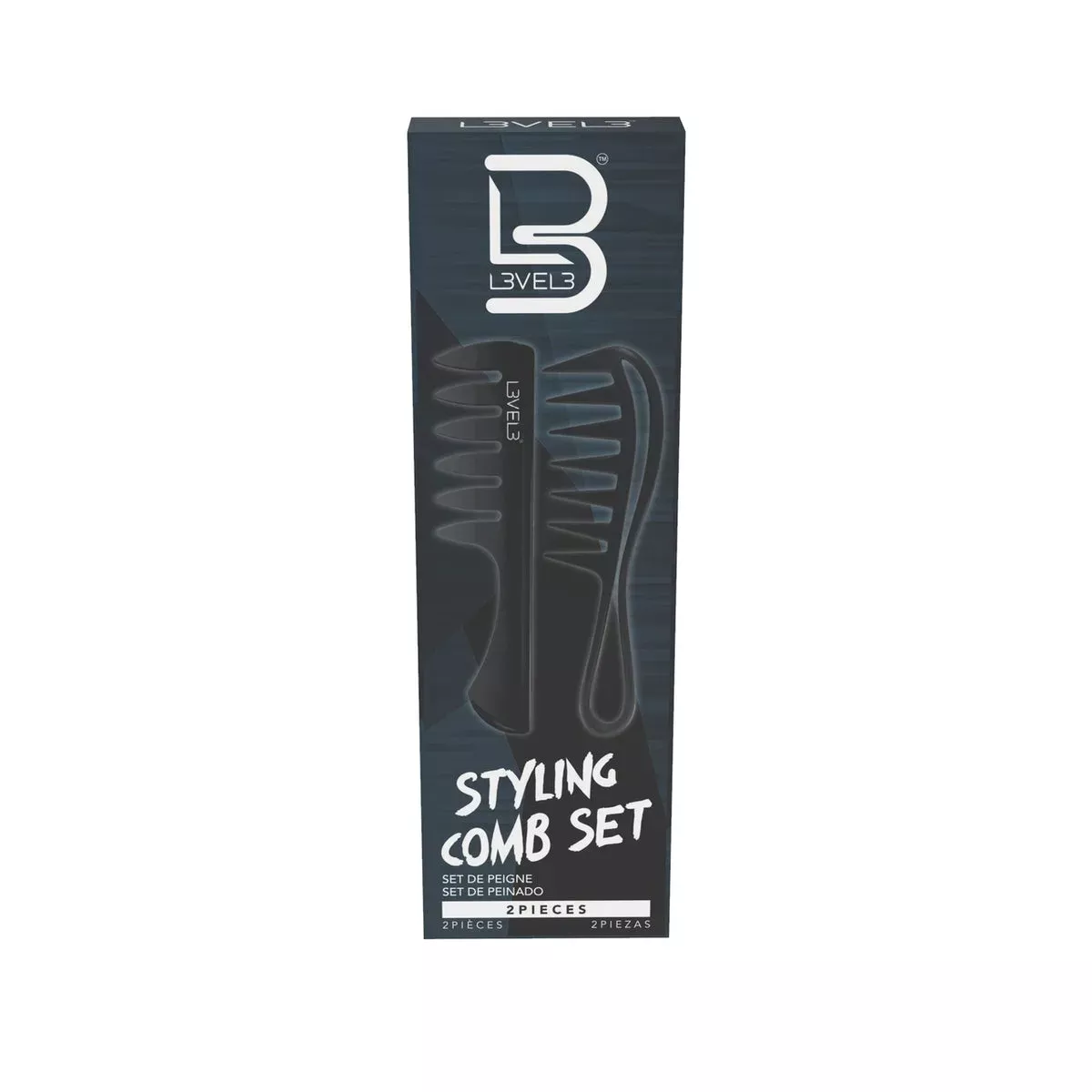 L3VEL3 Hair Styling 2 Piece Comb Set Model #L3-STY056SET, UPC: 850016995841