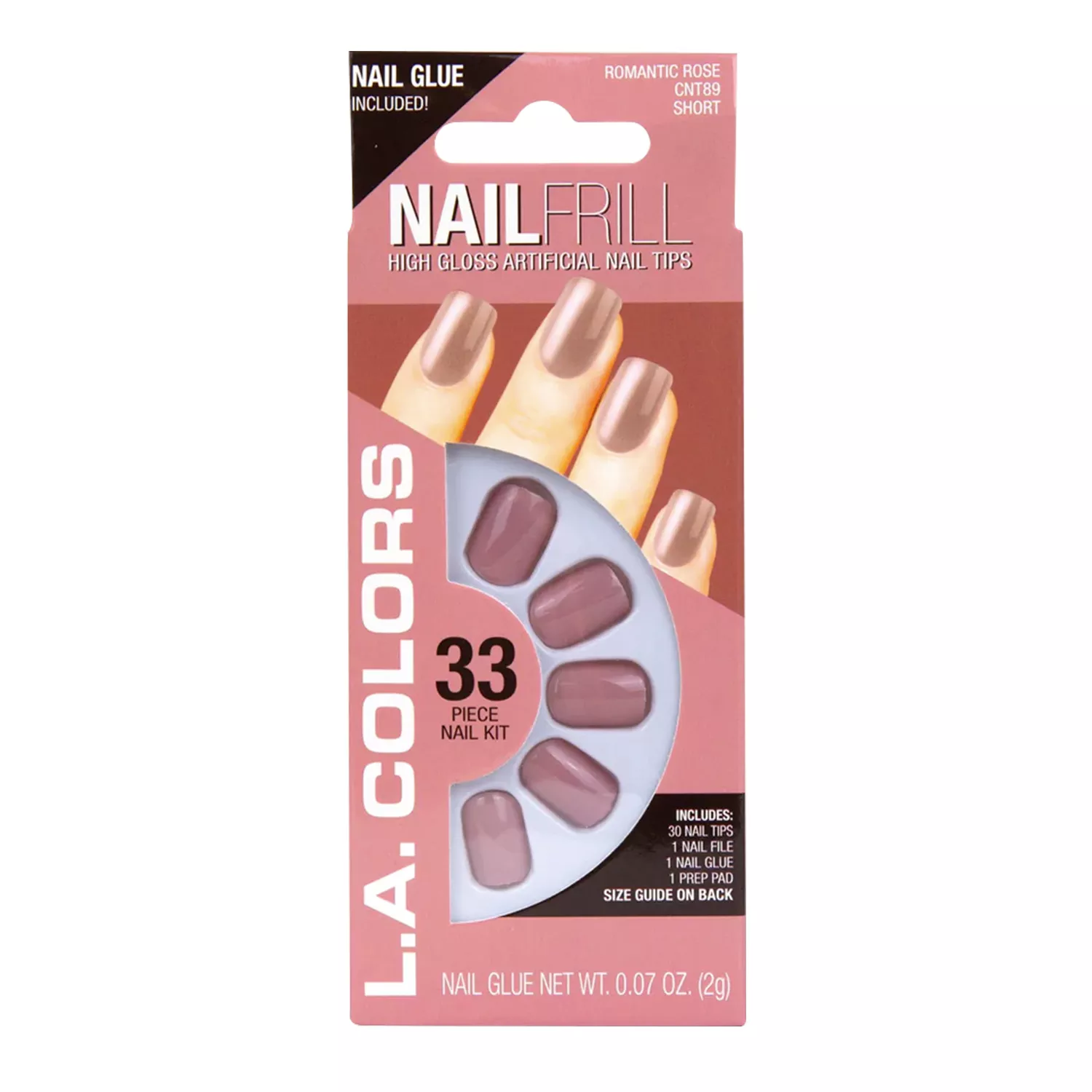 La Color Nail Frill High Gloss Nail Tip Kit 33 Nails