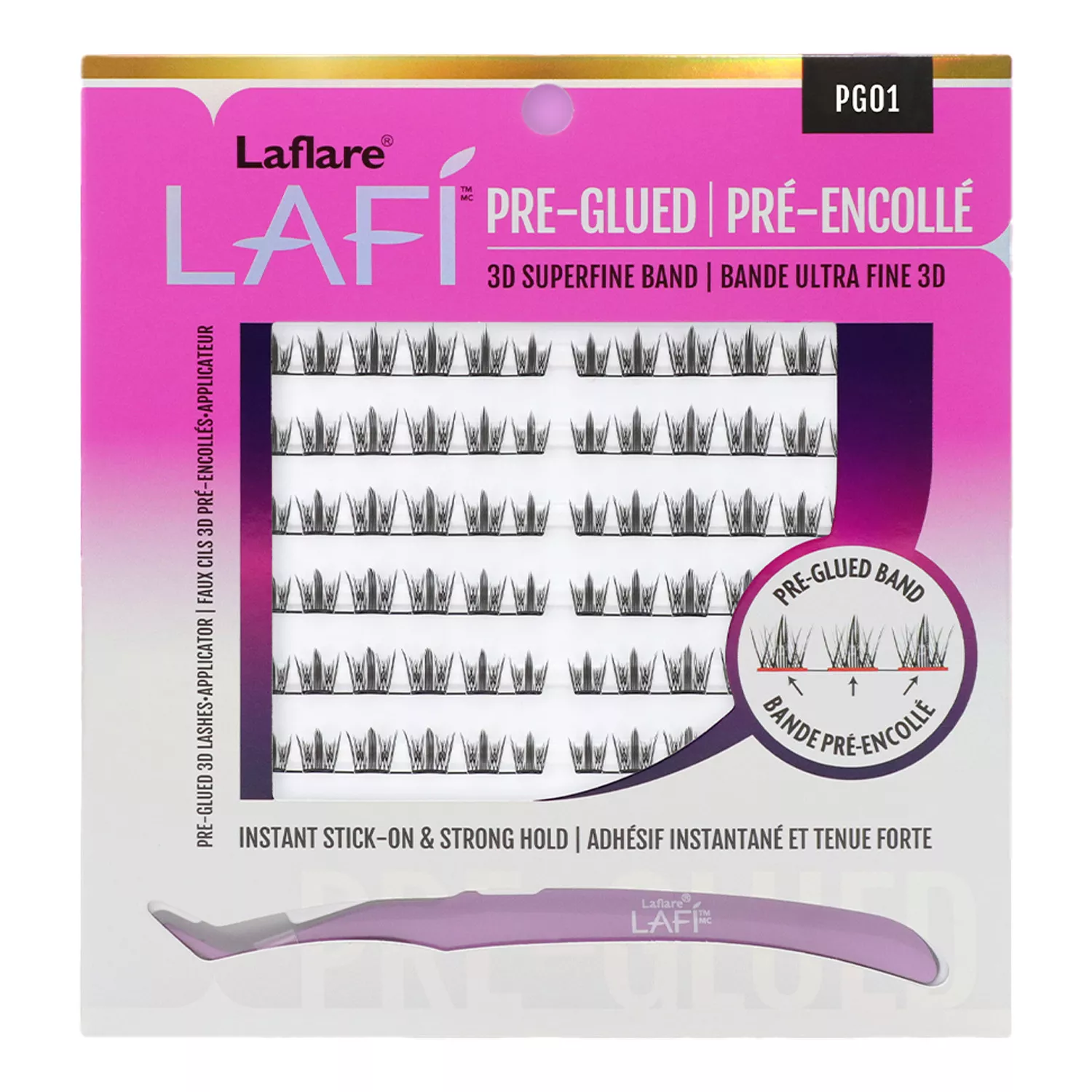 Laflare LAFiPre Glued Lash Extensions With Applicator