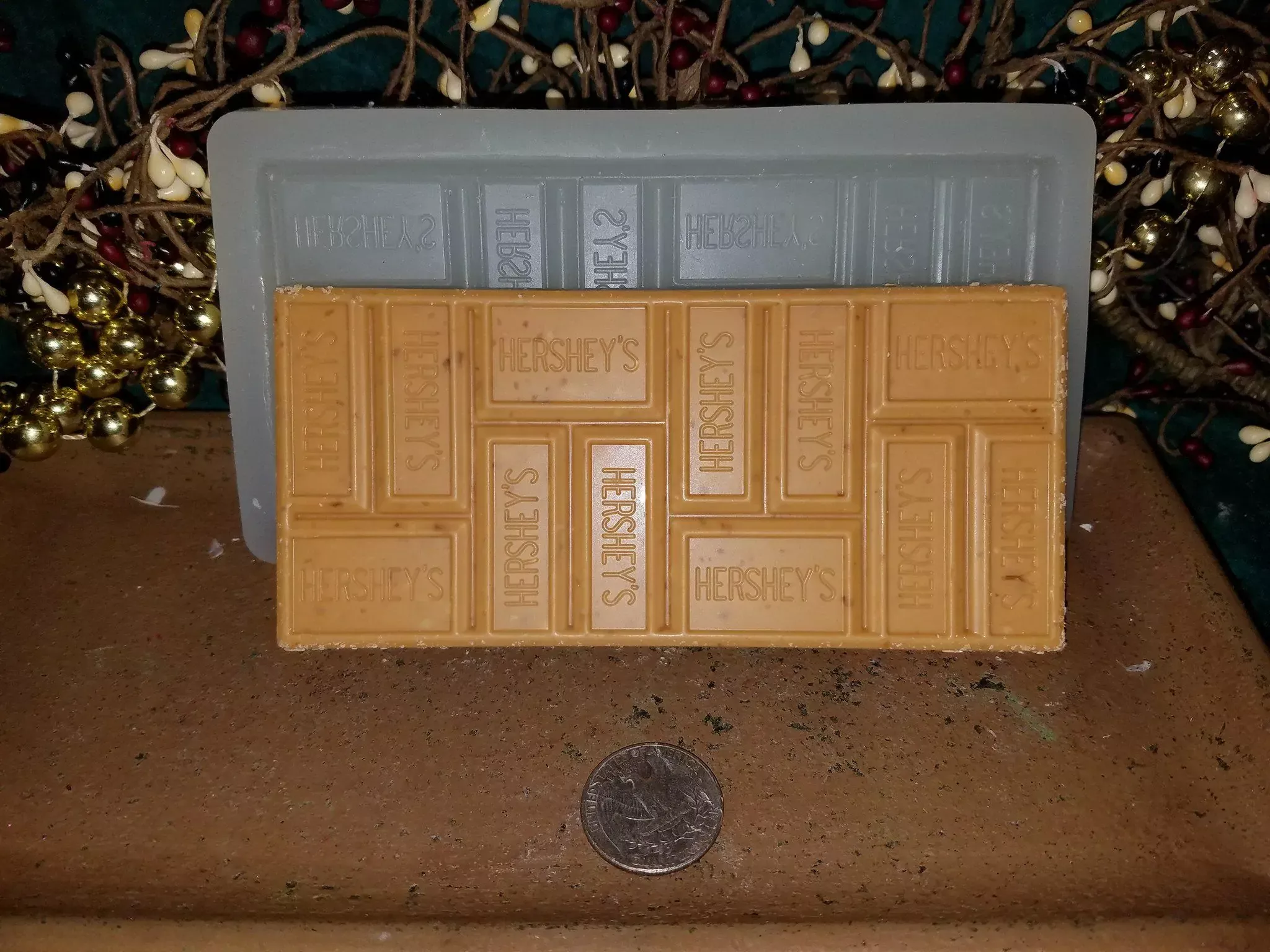 Large Gold Candy Bar Small Soap 1 Cavity Silicone Mold 453