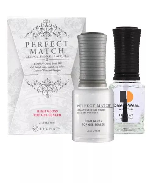 LECHAT Perfect Match HIGH GLOSS TOP GEL SEALER Gel Polish & Nail Lacquer