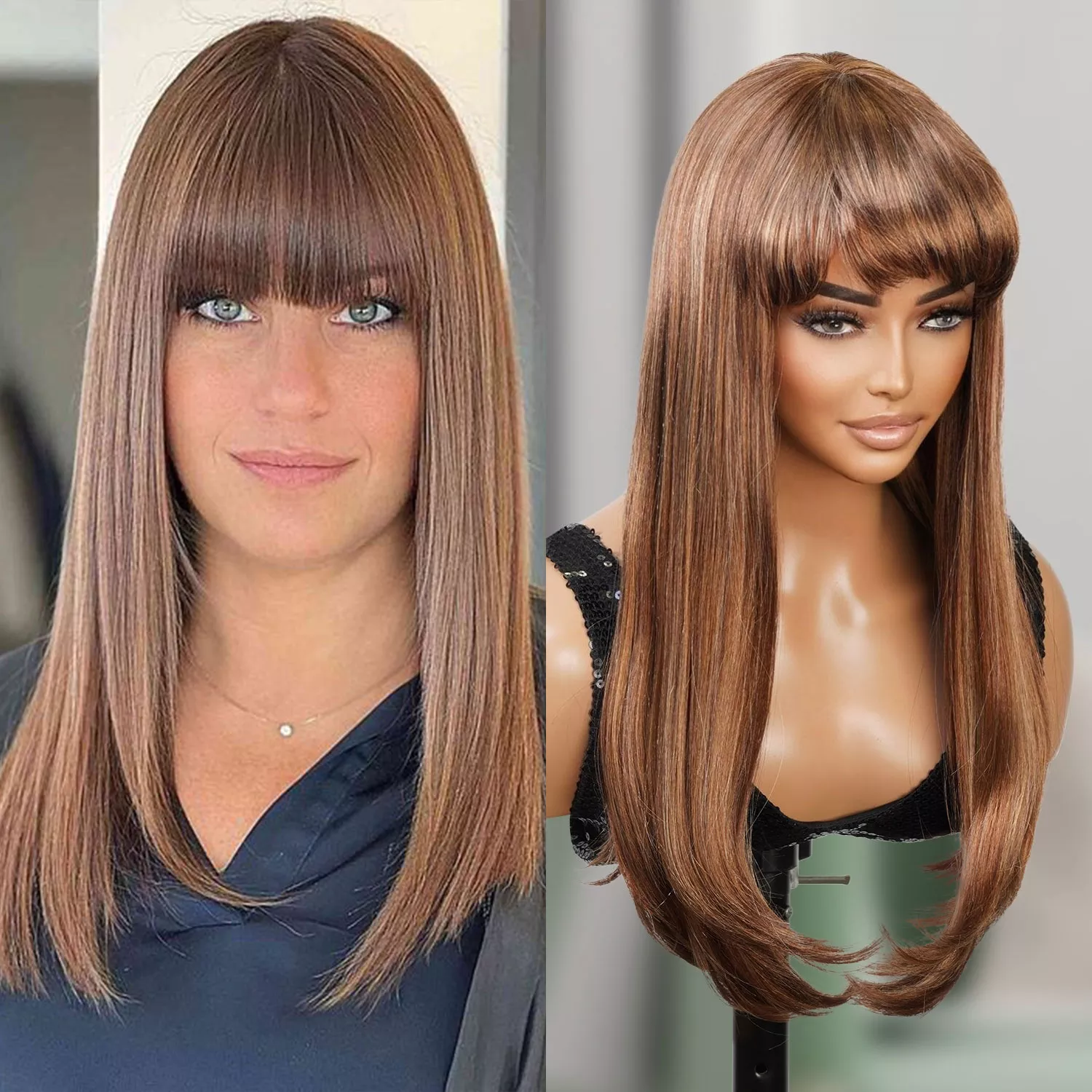 Long Straight Wig with Bang Mitzi