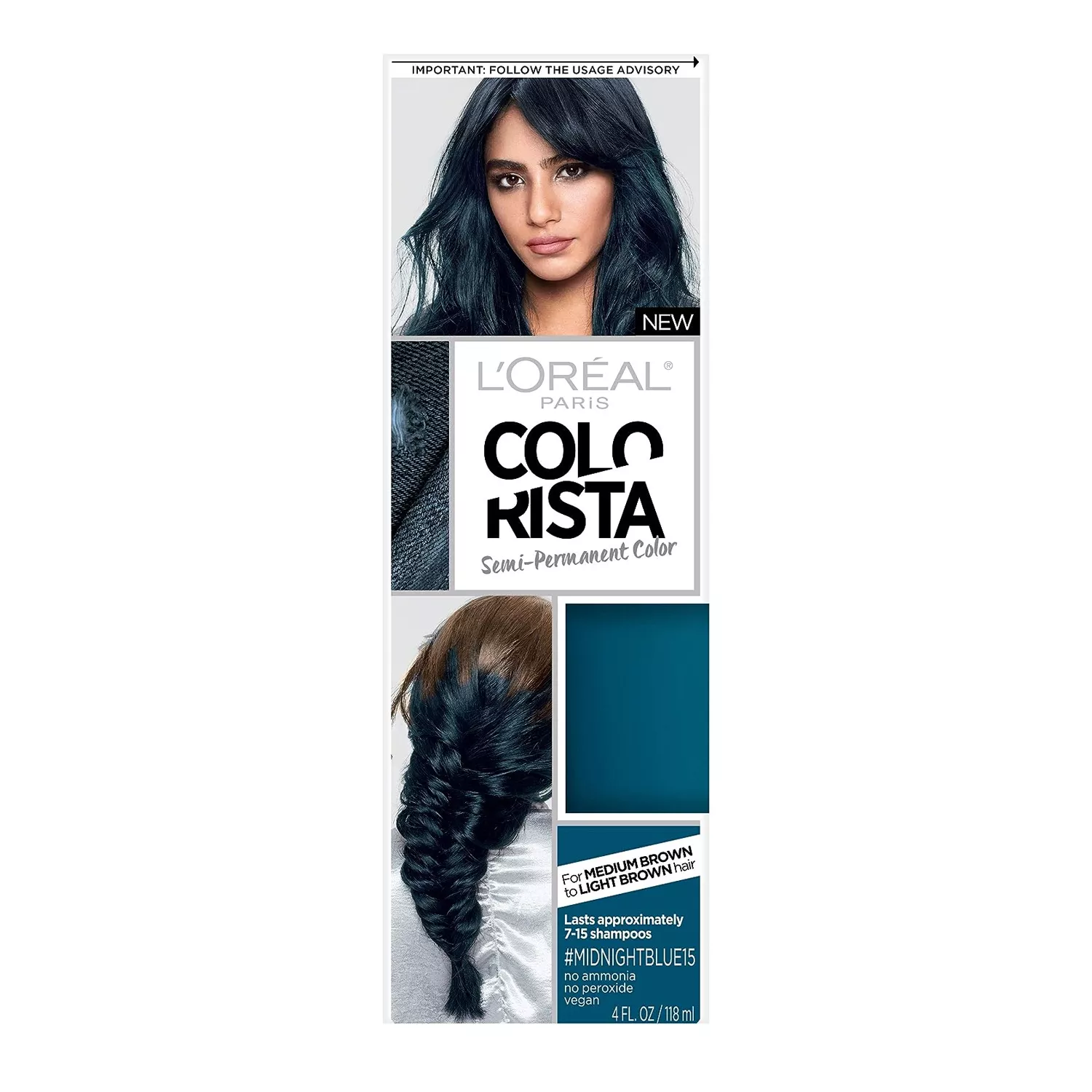 Loreal Colorista Semi Permanent Hair Color Midnight Blue 4oz/118ml