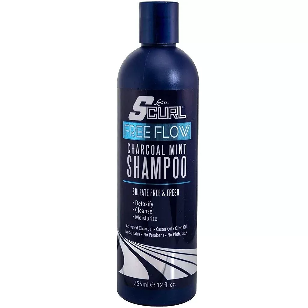 Lusters Scurl Free Flow Charcoal Mint Shampoo (12 oz)