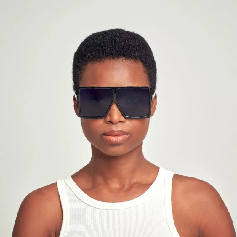 MAD SHADE BOLD BLACK FLAT TOP FRAME WITH BLACK UV400- SUN08V6