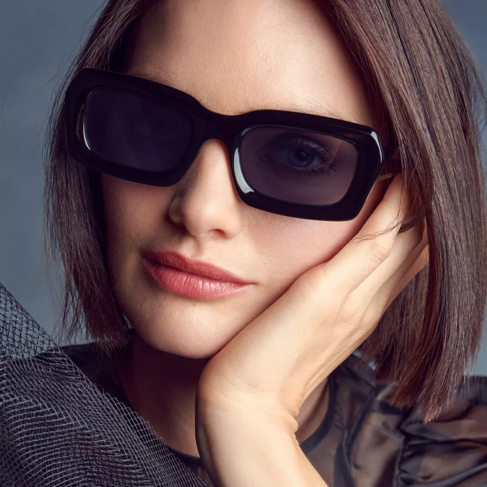 MAD SHADE CLASSIC RECTANGULAR BLACK SUNGLASSES #59 - SUN59V3