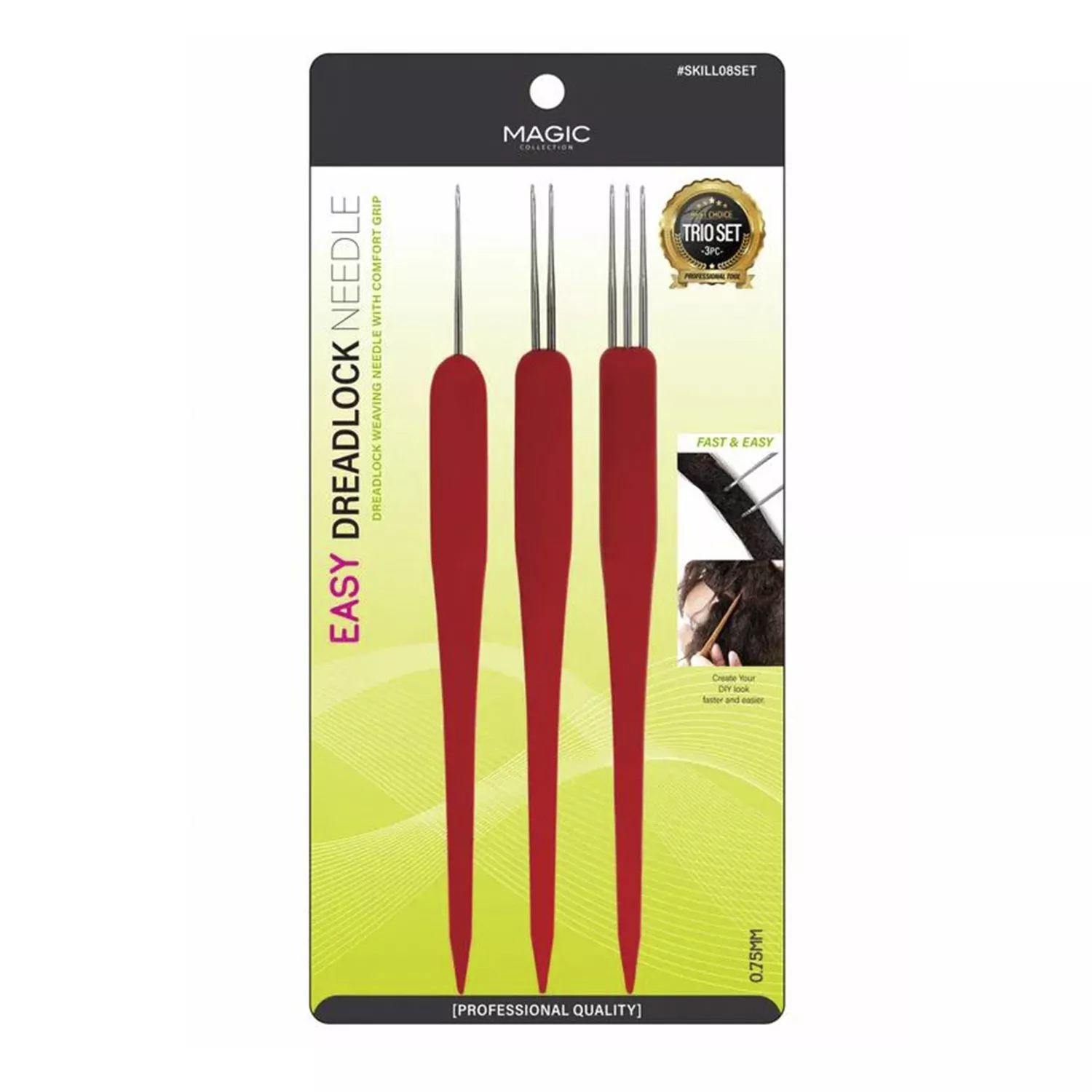 Magic Collection Easy Dreadlock weaving Needle with Comfort Grip Set
