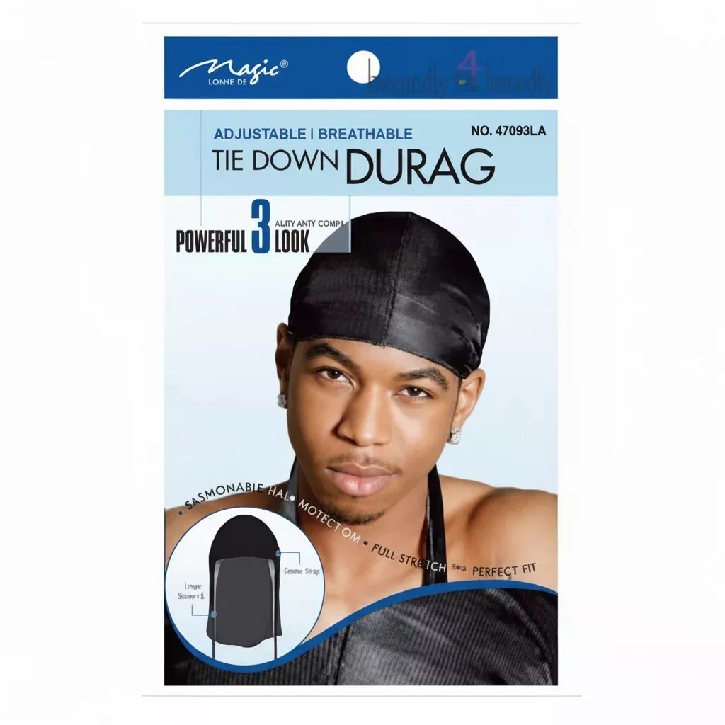 Magic Collection Tie-Down Durag ADJUSTABLE - 4769BLA