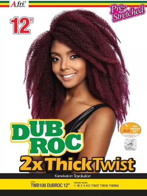 Mane Concept Afri Naptural 2X Thick Twist Pre-Stretched DUBROC Braid 12 TWB108 *MEGA SALE