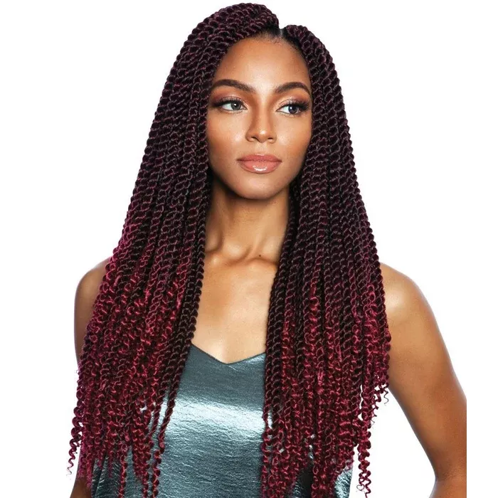 Mane Concept Afri Naptural Crochet Loop Pre-Stretched Braid - SB308 3X COILY ENDS SENEGAL TWIST 18"