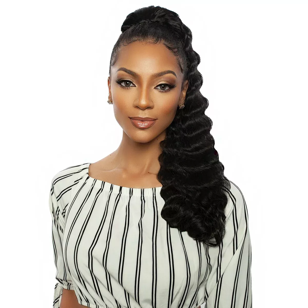 Mane Concept Brown Sugar Human Hair Blend Ponytail - BSWNT07 CRIMP WAVE WNT 22