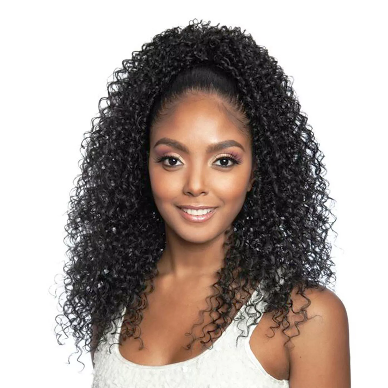 Mane Concept Human Hair Blend Ponytail Brown Sugar Key Curl Wrap N Tie 20"