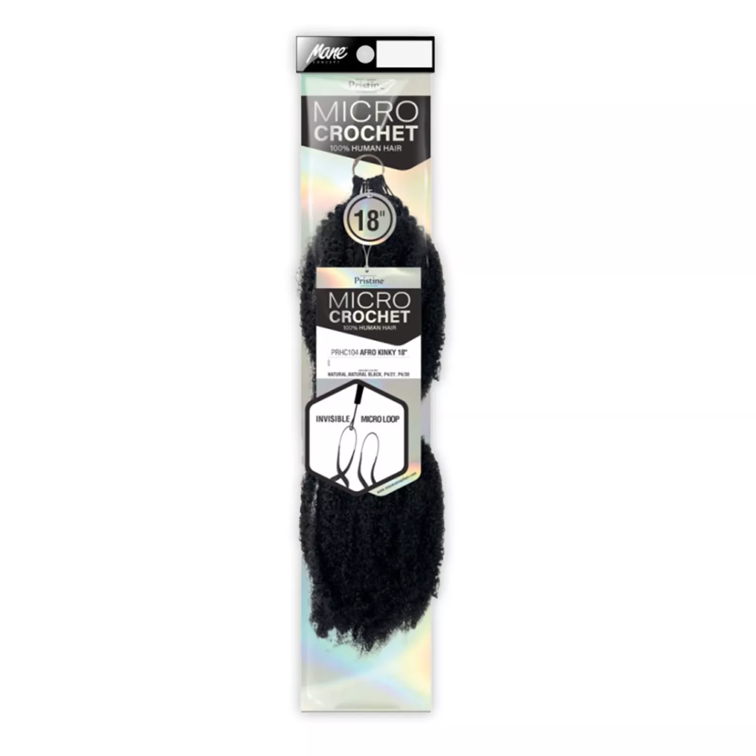 Mane Concept Human Hair Crochet Braids Pristine Micro Feather Crochet Afro Kinky 18"(55g)