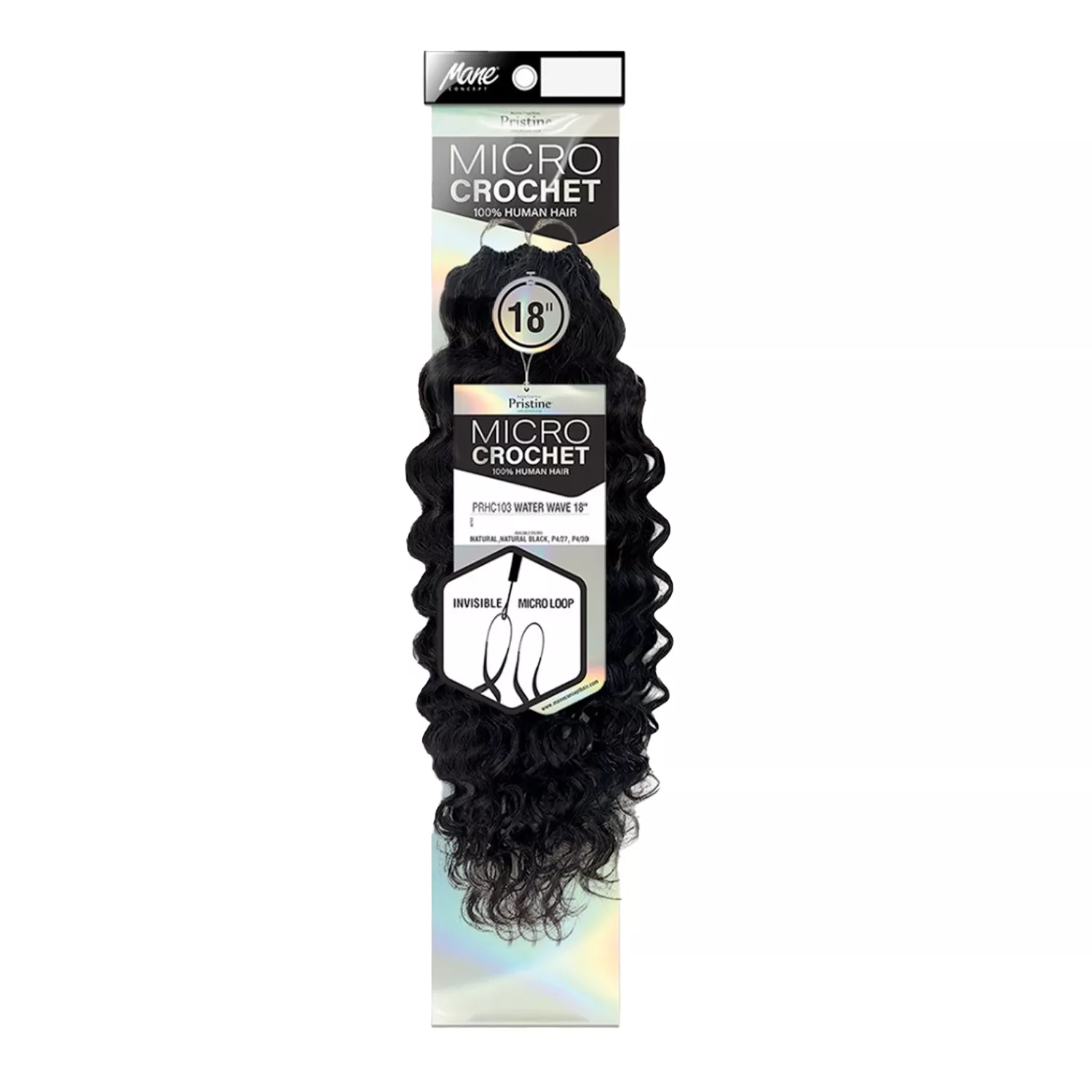 Mane Concept Human Hair Crochet Braids Pristine Micro Feather Crochet Water Wave 14"(45g)