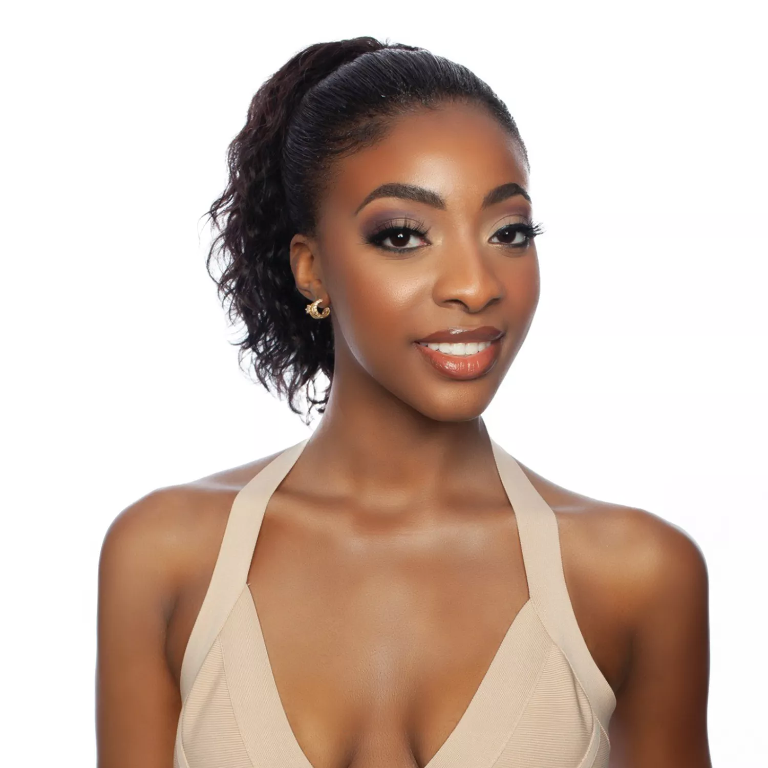 Mane Concept Human Hair Ponytail Pristine PRPE 06 Deep Wave Drawstring Ponytail 12"