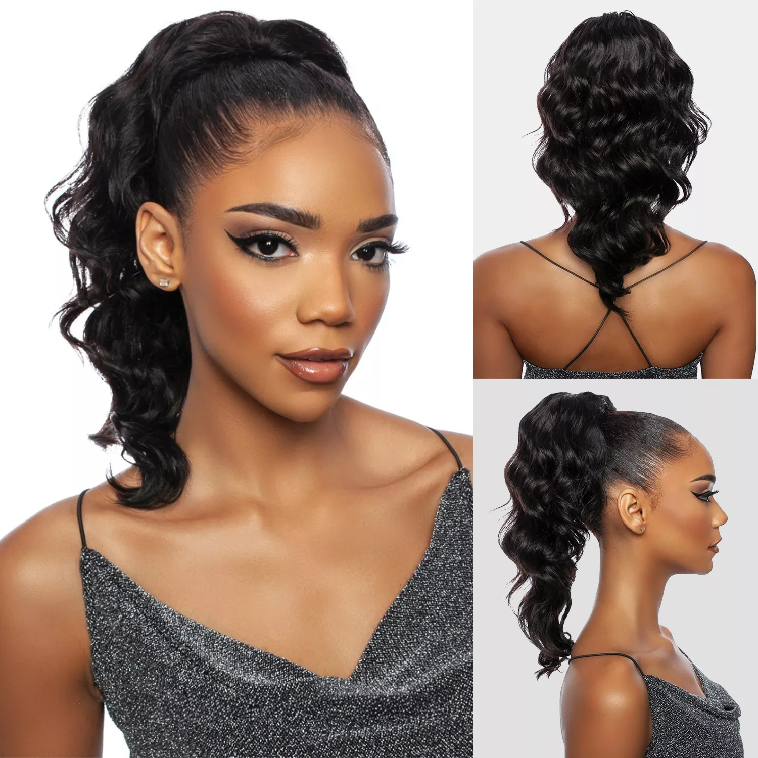Mane Concept Human Hair Ponytail Pristine PRPE03 Loose Deep Drawstring Ponytail 16"