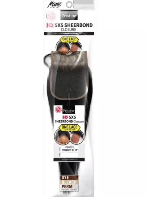 Mane Concept Pristine 100% Human Hair HD 5×5 SheerBond Closure- STRAIGHT CLOSURE 10″-16″(PSB55210-55216)