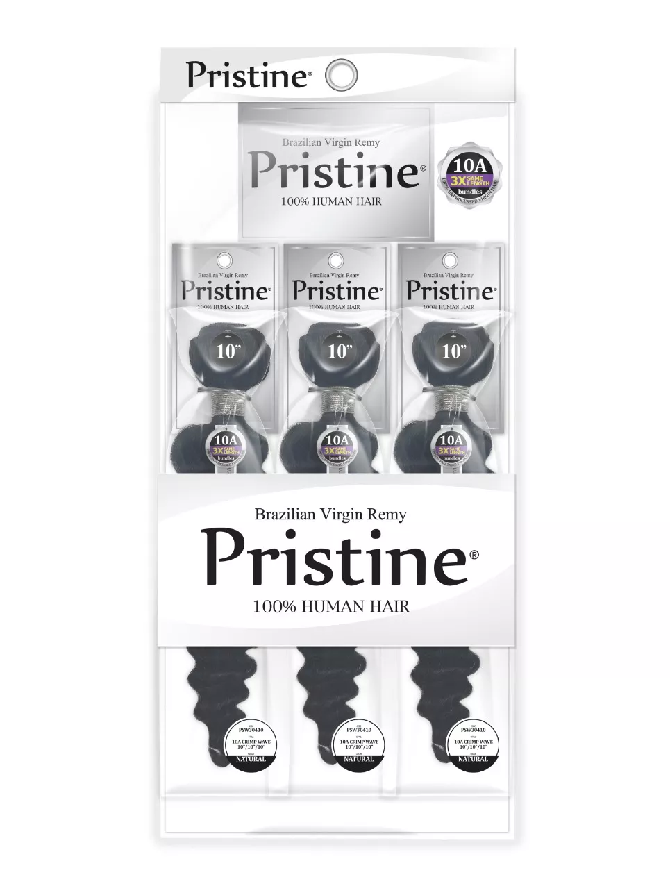 MANE CONCEPT PRISTINE 10A 100% UNPROCESSED HUMAN HAIR CRIMP WAVE NATURAL BLACK