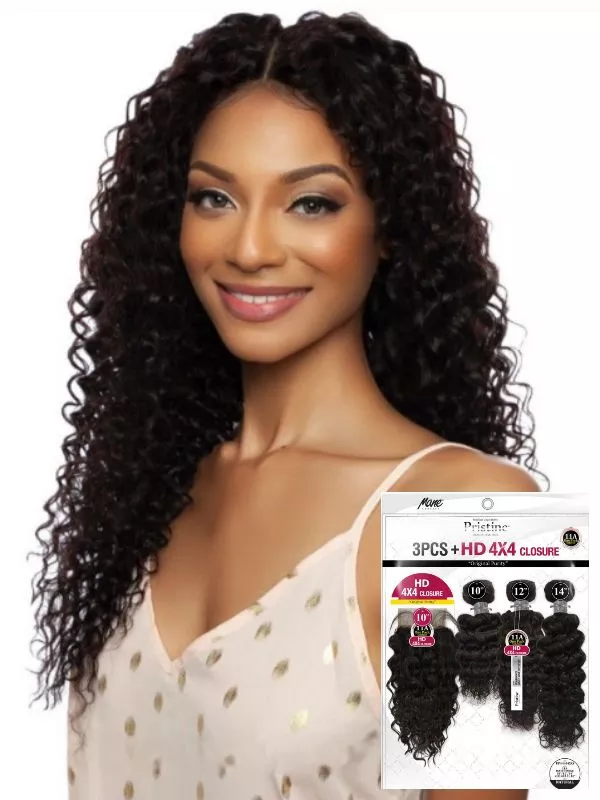 MANE CONCEPT PRISTINE 11A WATER WAVE 3PCS + HD PRE-PLUCKED 4x4 CLOSURE